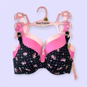 NWT Juicy Couture 3pc Bra Set